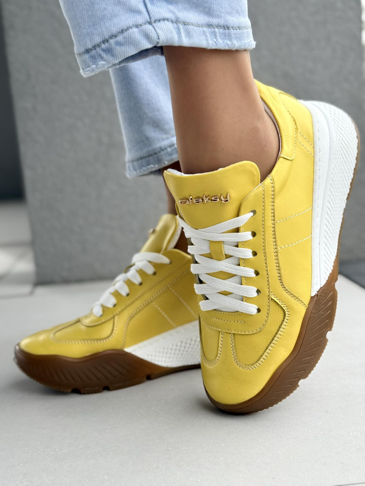 Sneakersy damskie OLEKSY ze skóry naturalnej Polskiej produkcji