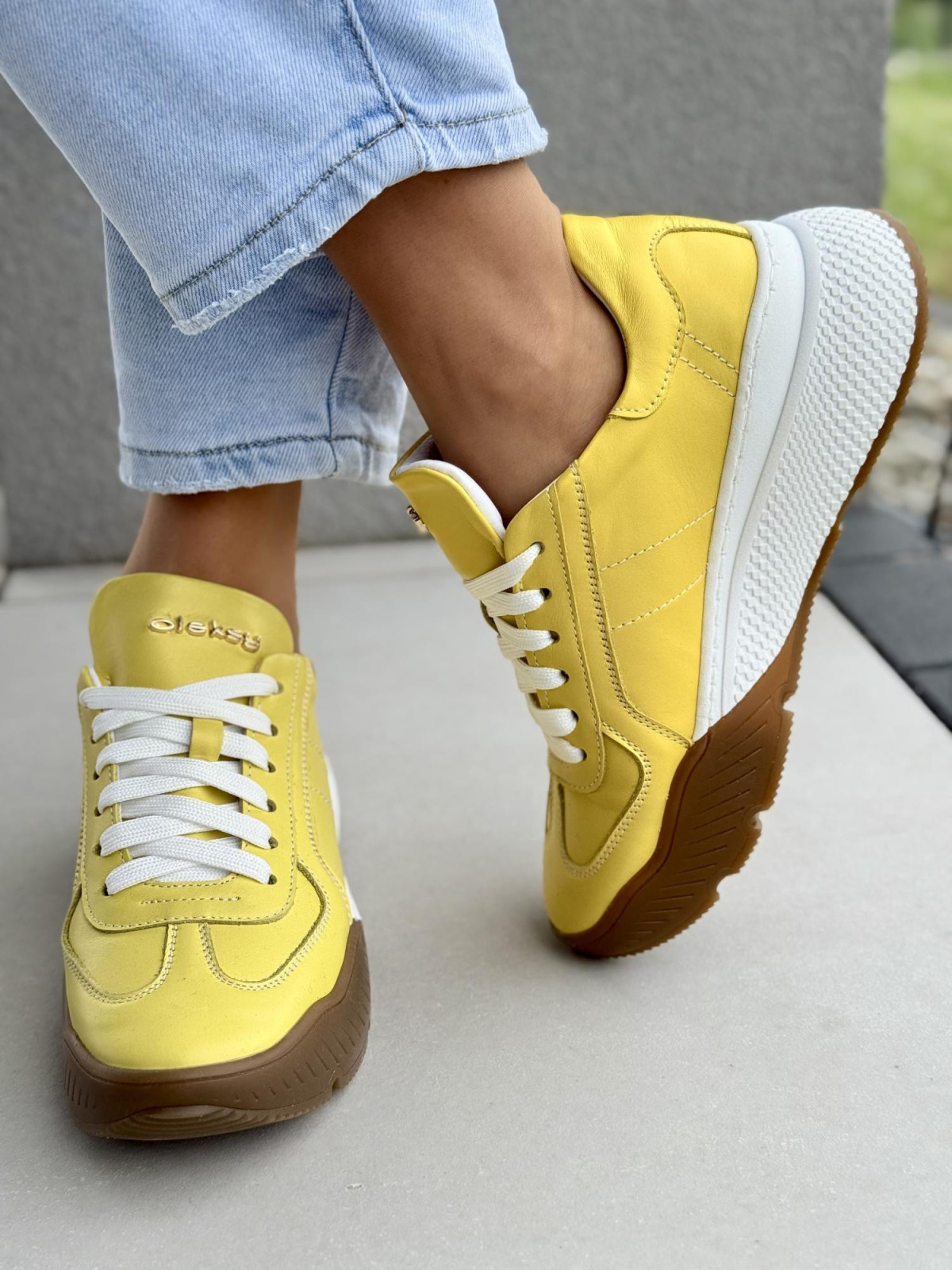 Sneakersy damskie OLEKSY ze skóry naturalnej Polskiej produkcji