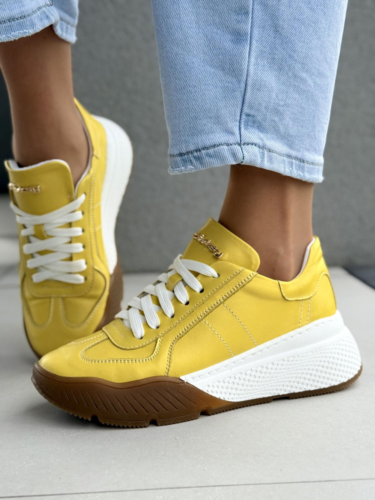 Sneakersy damskie OLEKSY ze skóry naturalnej Polskiej produkcji