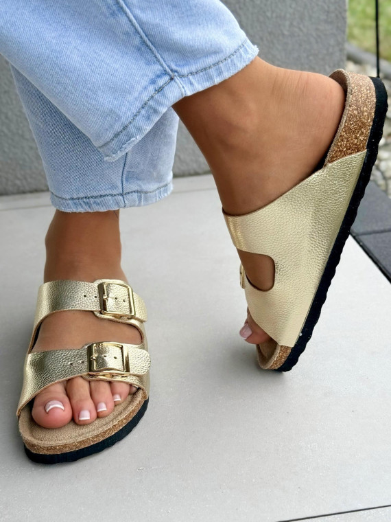 Klapki damskie ze skóry naturalnej