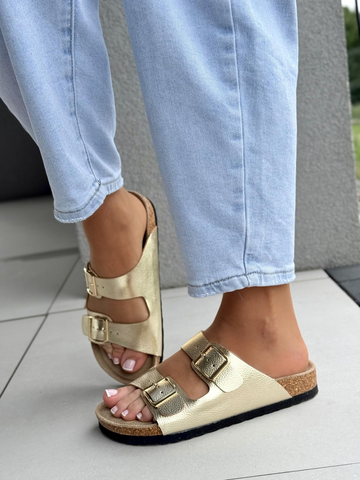 Klapki damskie ze skóry naturalnej