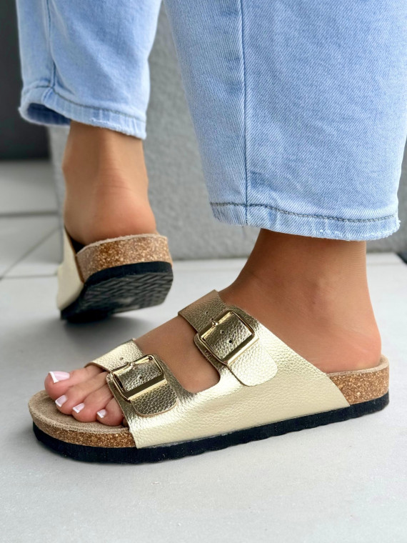 Klapki damskie ze skóry naturalnej