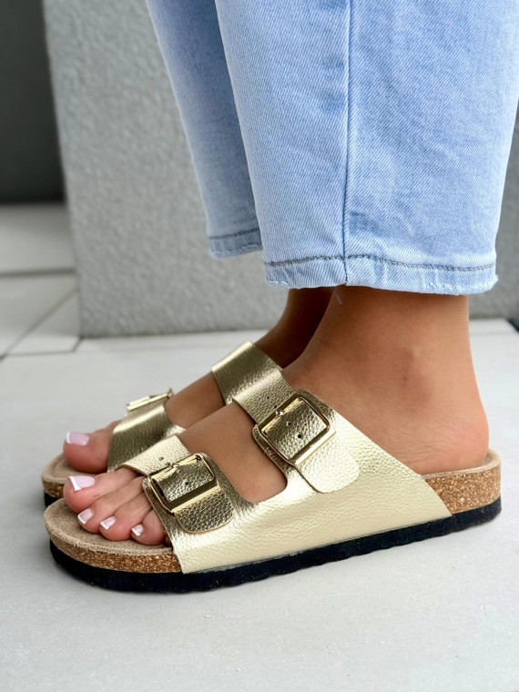 Klapki damskie ze skóry naturalnej