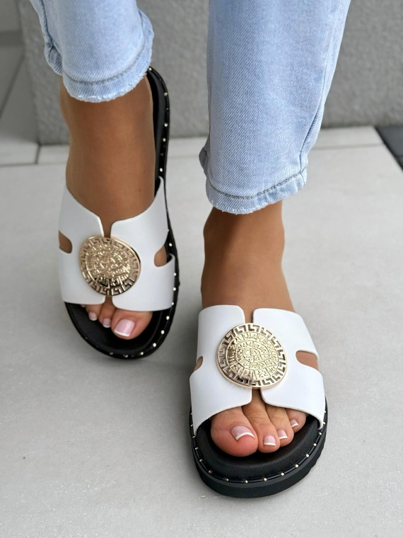 Klapki damskie ze skóry naturalnej