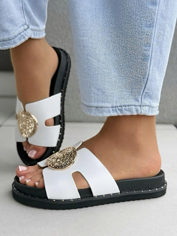 Klapki damskie ze skóry naturalnej