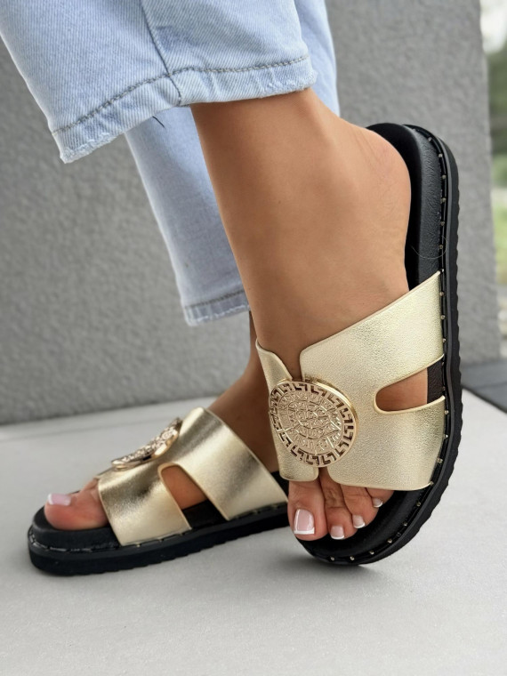 Klapki damskie ze skóry naturalnej