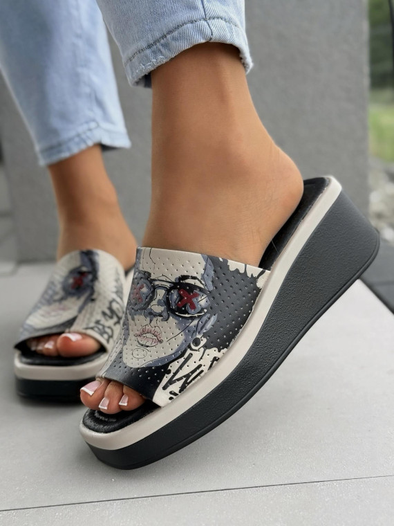 Klapki damskie ze skóry naturalnej