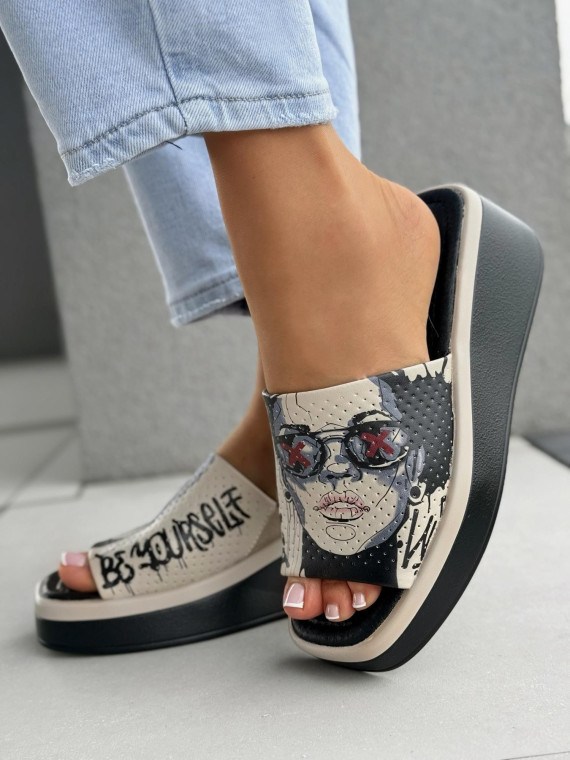 Klapki damskie ze skóry naturalnej