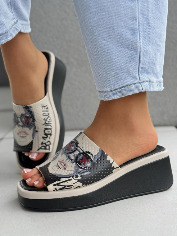 Klapki damskie ze skóry naturalnej