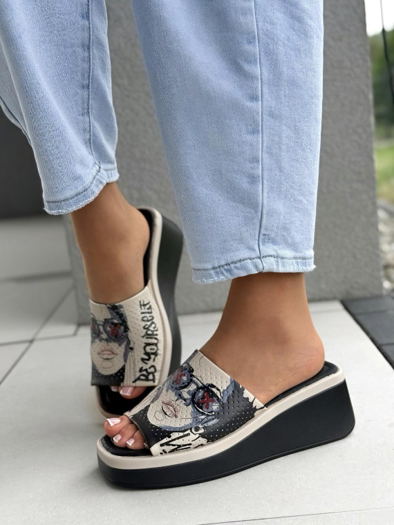 Klapki damskie ze skóry naturalnej