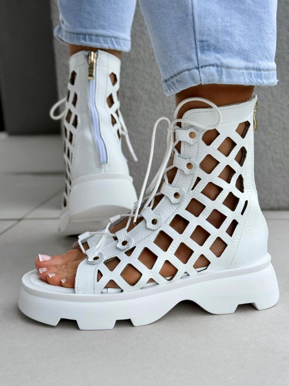 Sandałki damskie OLEKSY ze skóry naturalnej Polskiej produkcji