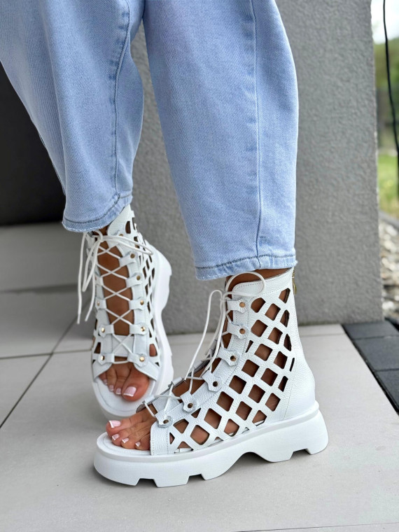 Sandałki damskie OLEKSY ze skóry naturalnej Polskiej produkcji