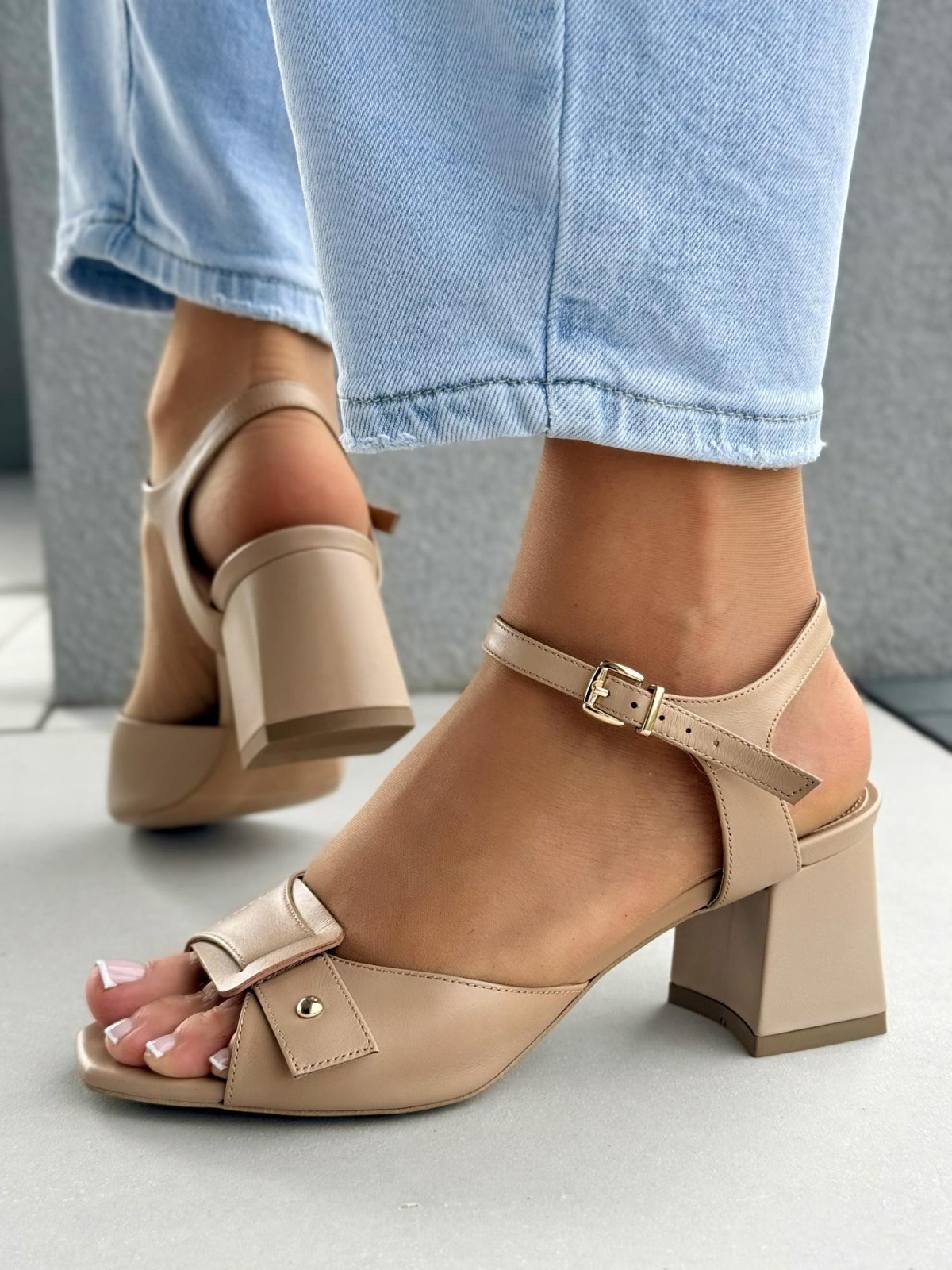 Sandałki damskie OLEKSY ze skóry naturalnej Polskiej produkcji