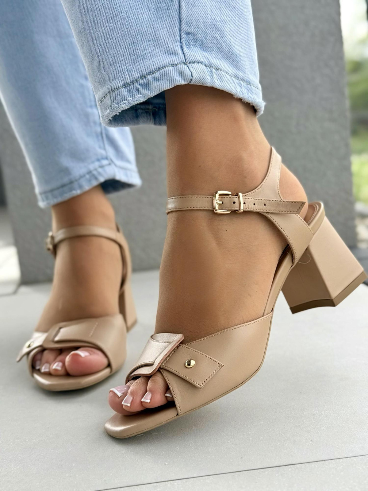 Sandałki damskie OLEKSY ze skóry naturalnej Polskiej produkcji