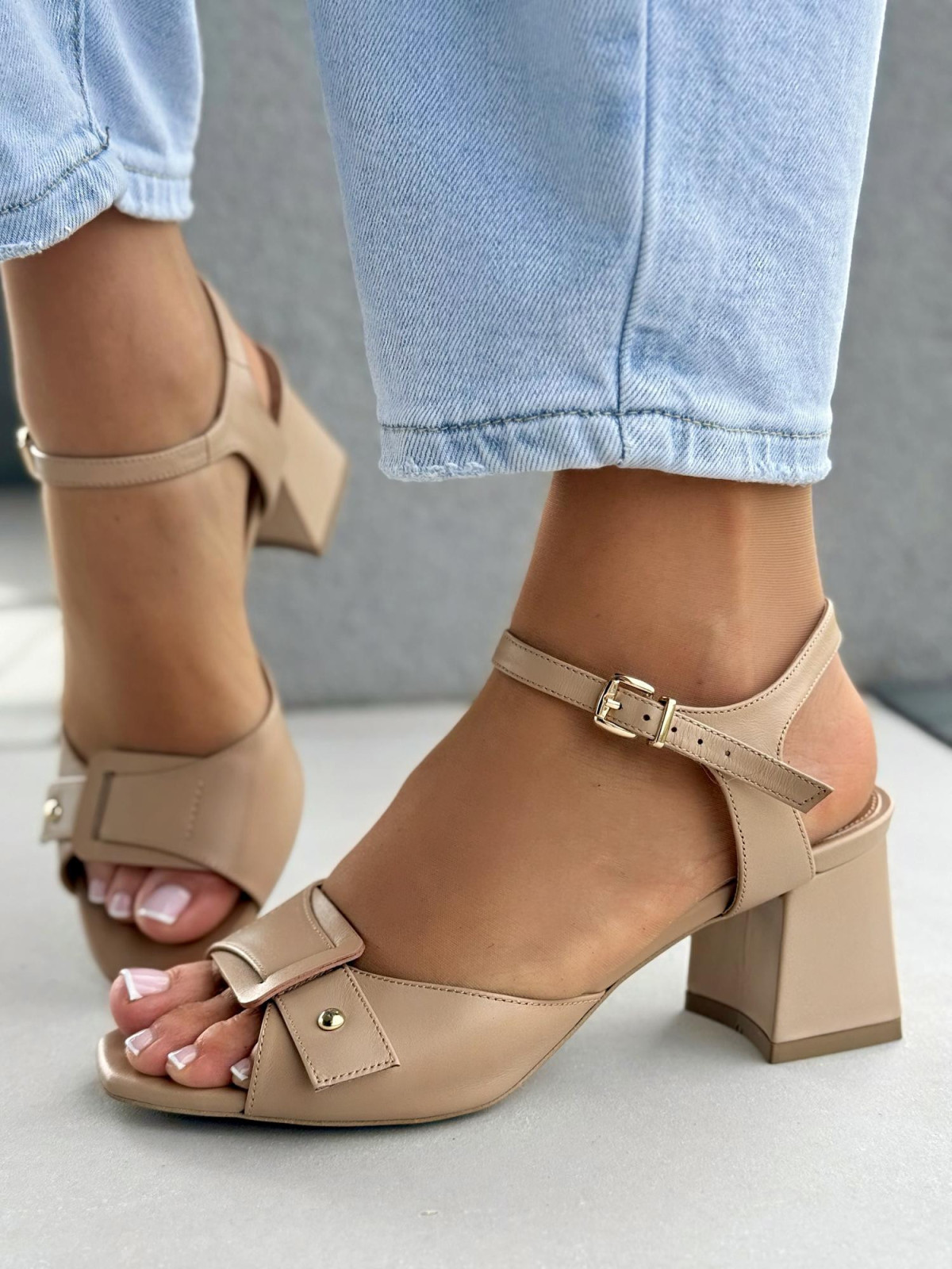 Sandałki damskie OLEKSY ze skóry naturalnej Polskiej produkcji