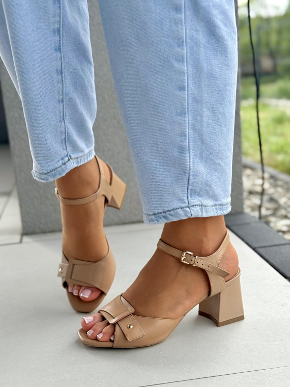 Sandałki damskie OLEKSY ze skóry naturalnej Polskiej produkcji