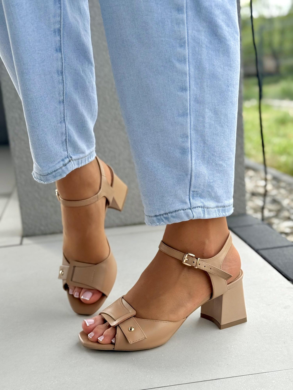 Sandałki damskie OLEKSY ze skóry naturalnej Polskiej produkcji