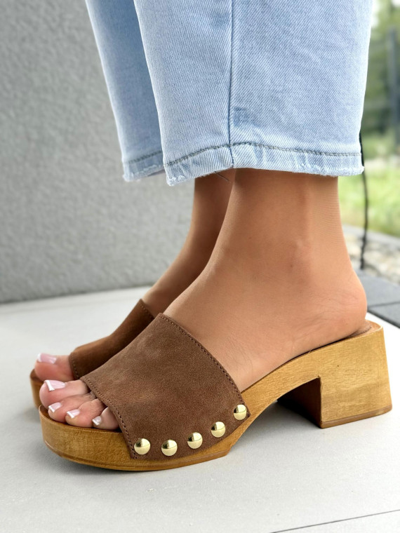 Klapki damskie ze skóry naturalnej