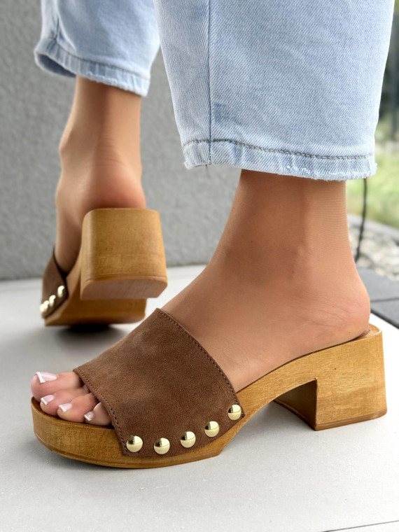 Klapki damskie ze skóry naturalnej