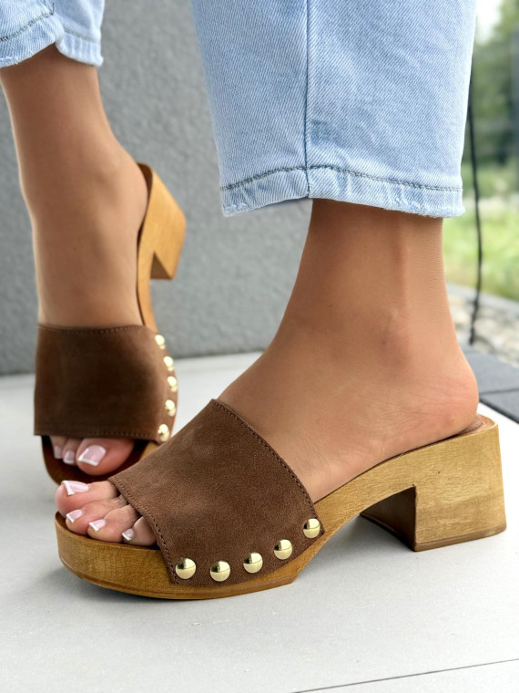 Klapki damskie ze skóry naturalnej