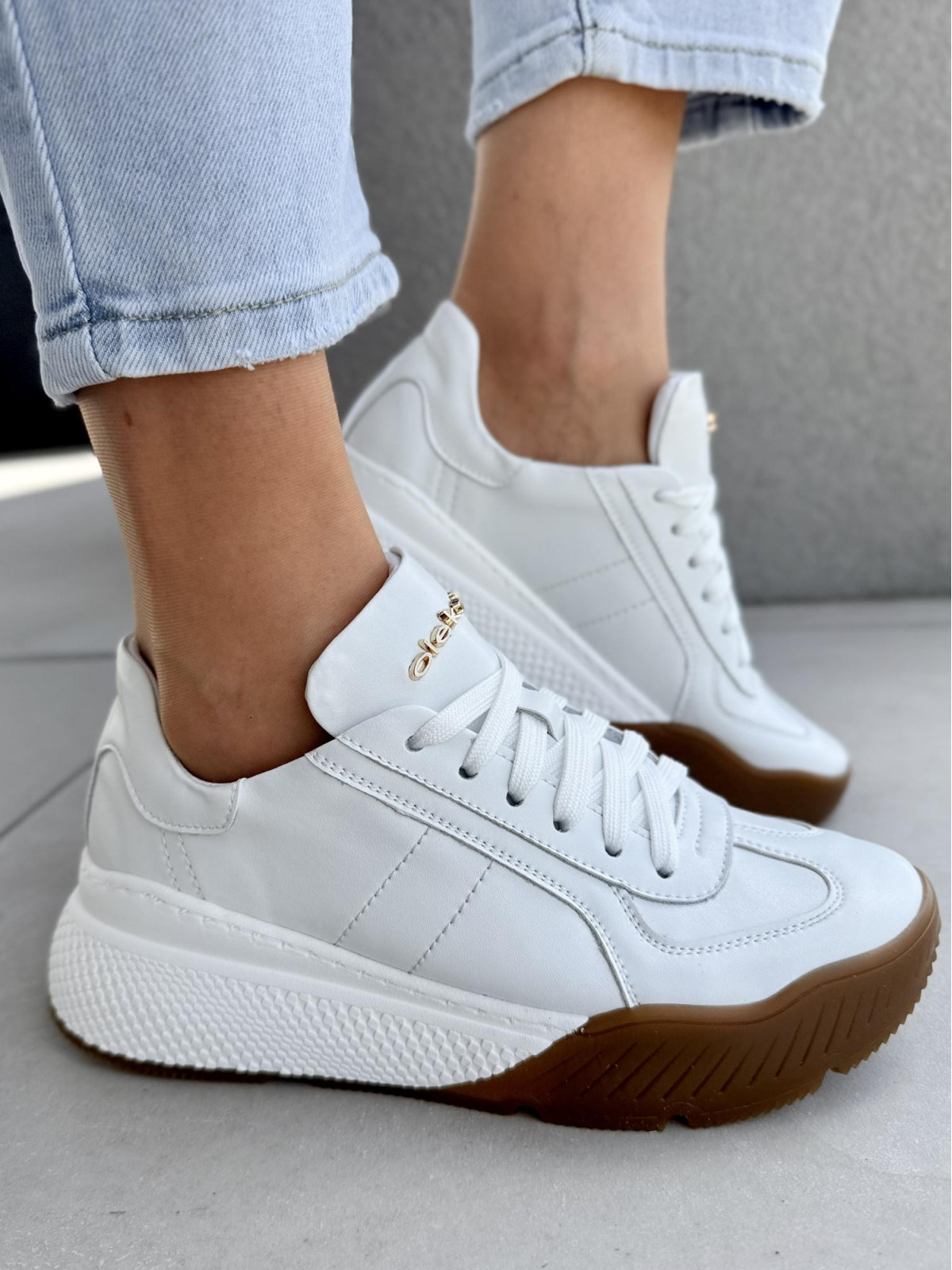 Sneakersy damskie OLEKSY ze skóry naturalnej Polskiej produkcji