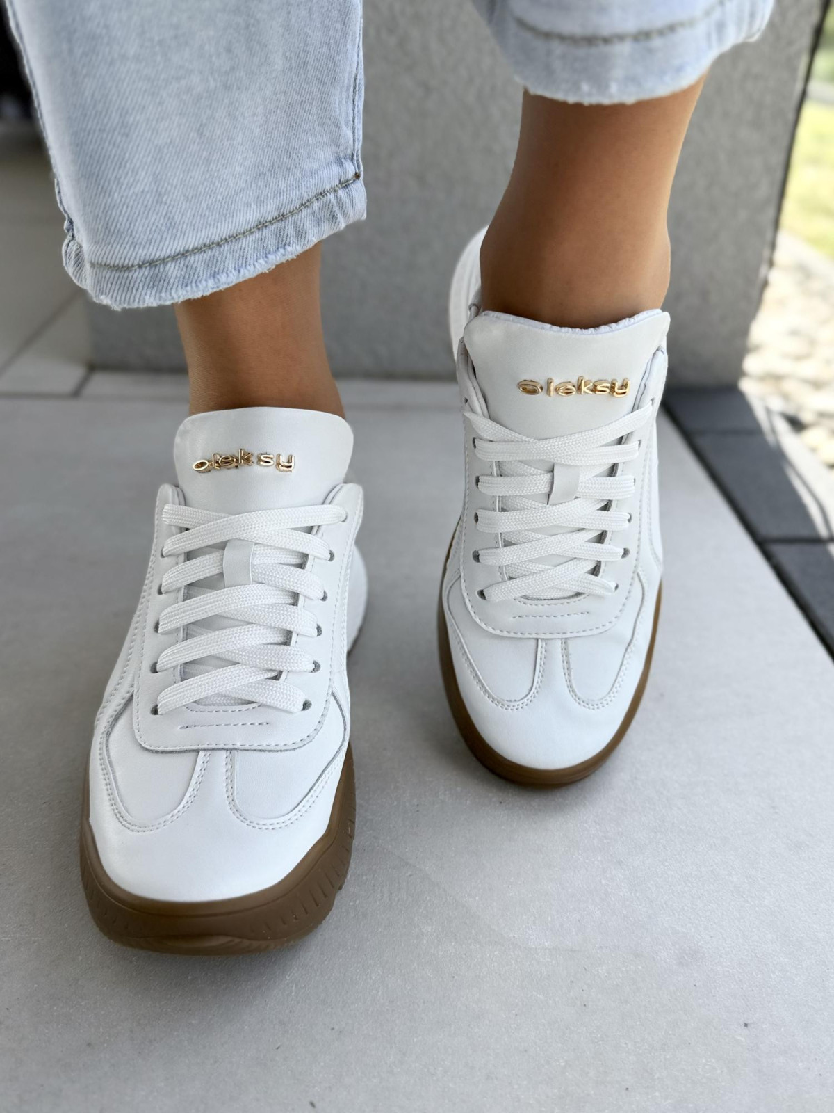 Sneakersy damskie OLEKSY ze skóry naturalnej Polskiej produkcji