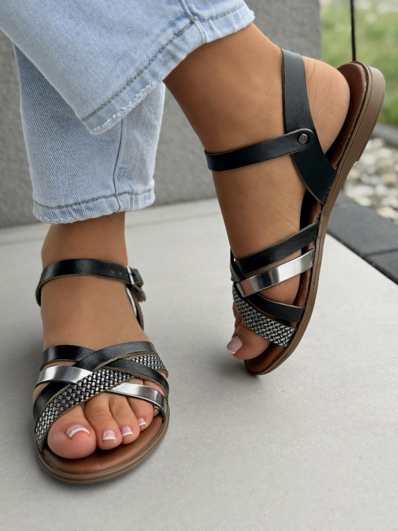 Sandałki damskie ze skóry naturalnej