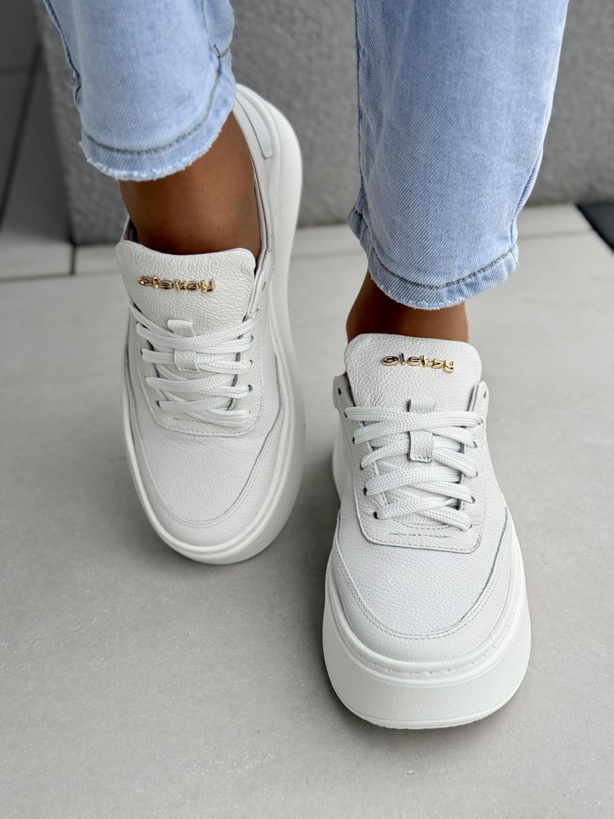 Sneakersy damskie OLEKSY ze skóry naturalnej Polskiej produkcji