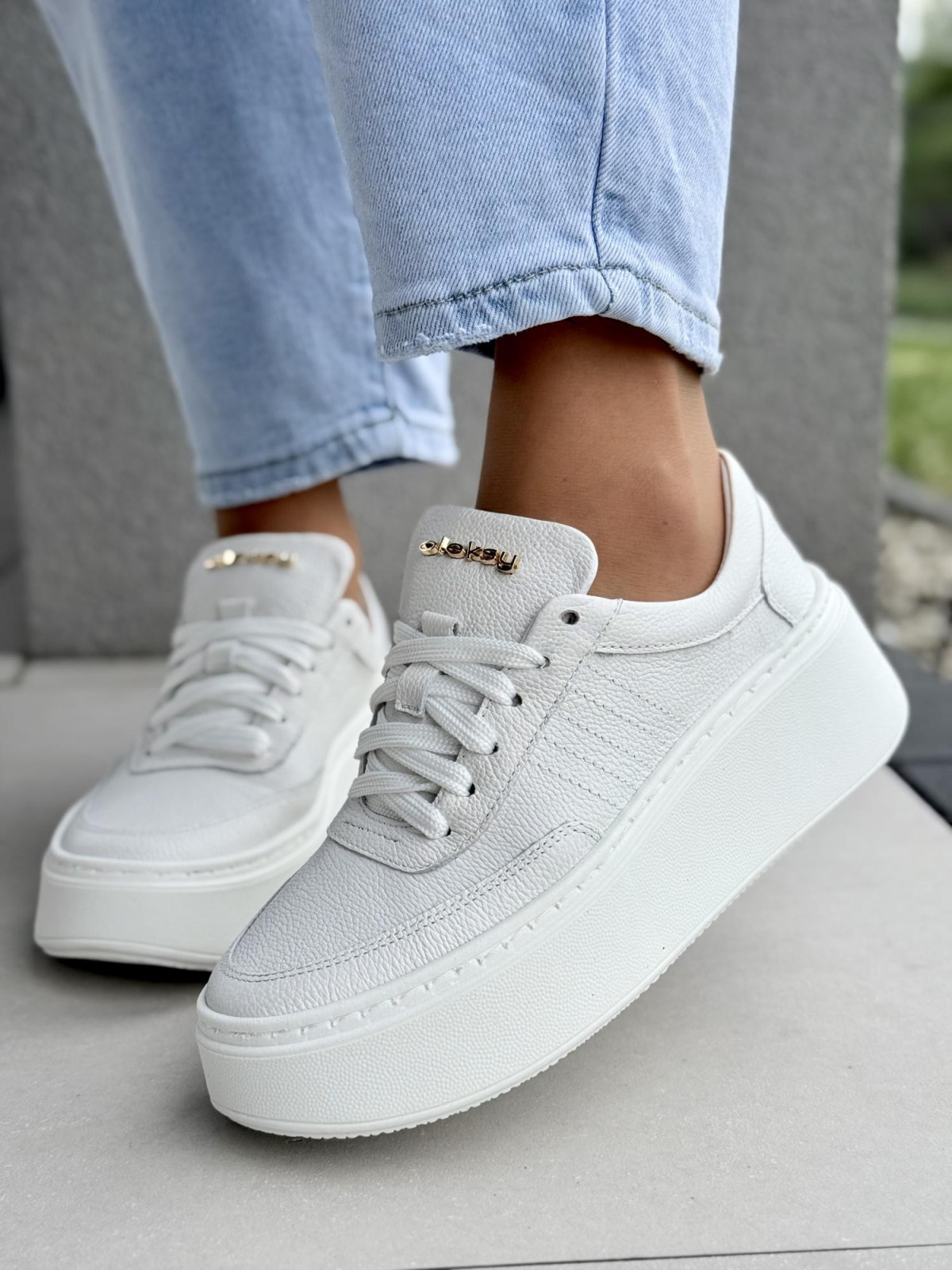 Sneakersy damskie OLEKSY ze skóry naturalnej Polskiej produkcji