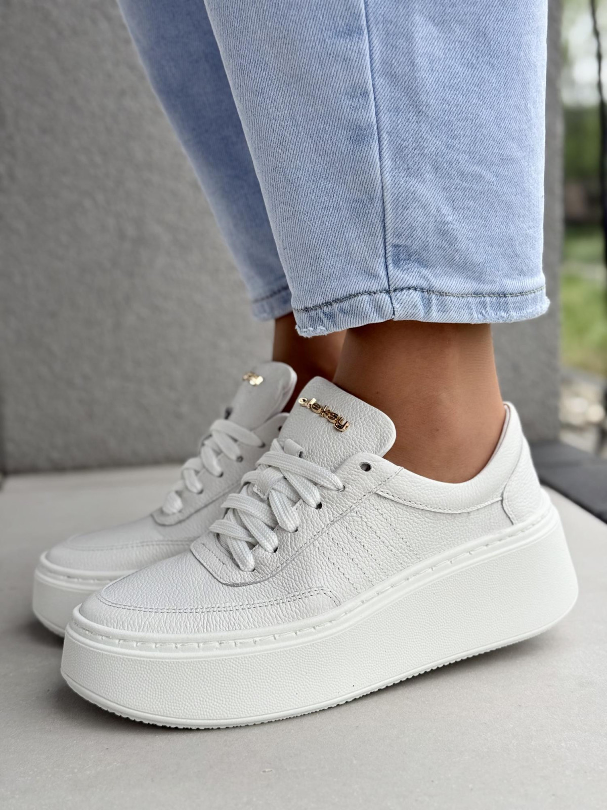 Sneakersy damskie OLEKSY ze skóry naturalnej Polskiej produkcji