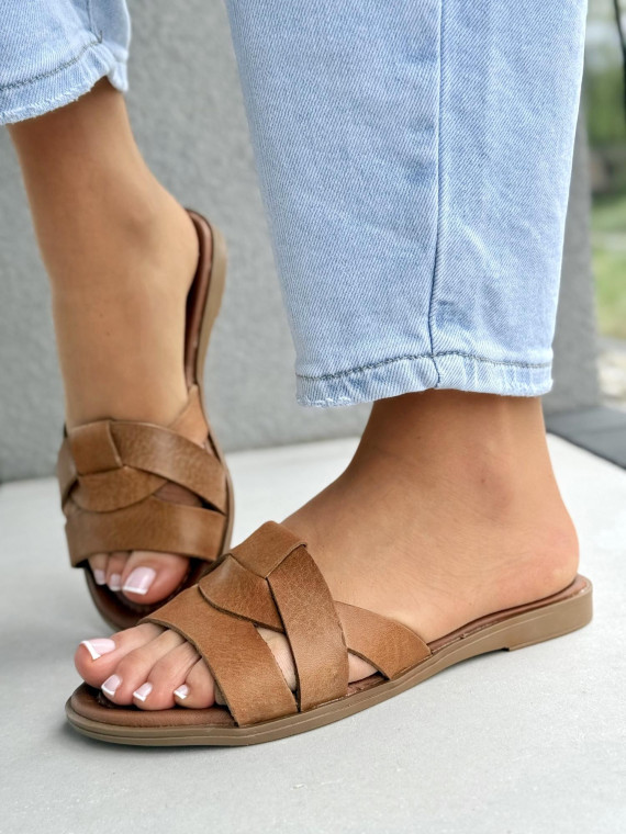 Klapki damskie ze skóry naturalnej