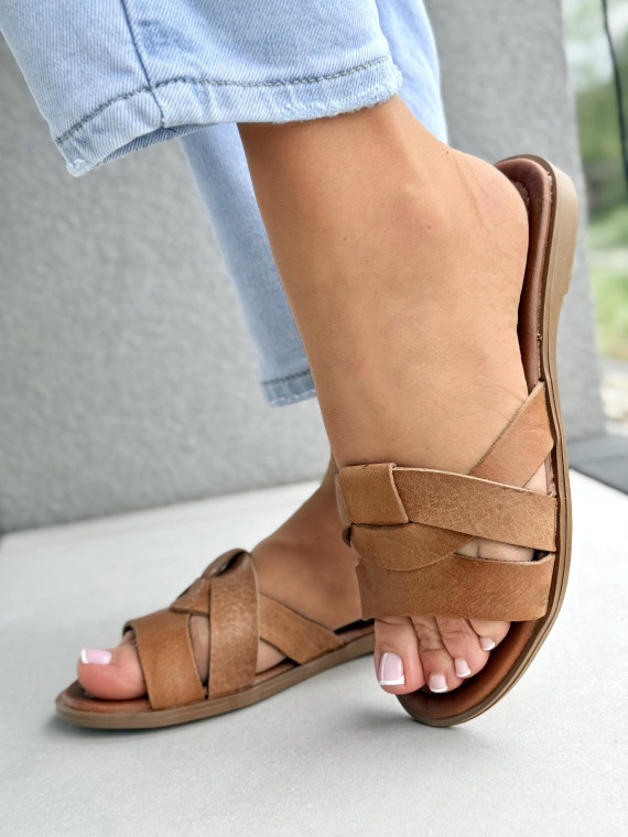 Klapki damskie ze skóry naturalnej