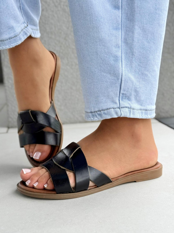 Klapki damskie ze skóry naturalnej