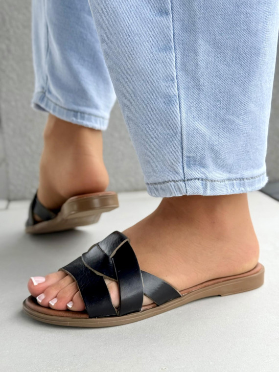 Klapki damskie ze skóry naturalnej