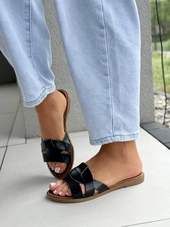 Klapki damskie ze skóry naturalnej