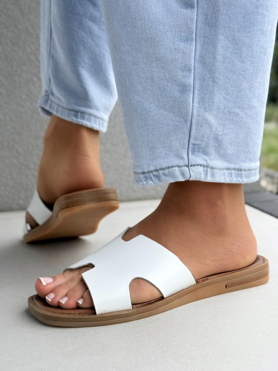 Klapki damskie ze skóry naturalnej