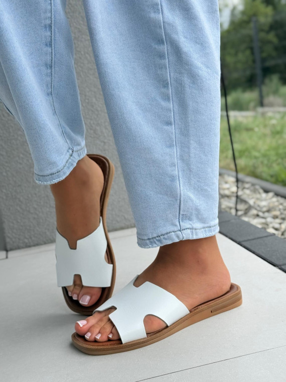 Klapki damskie ze skóry naturalnej