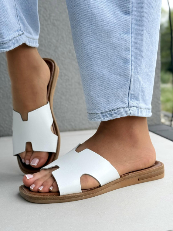 Klapki damskie ze skóry naturalnej