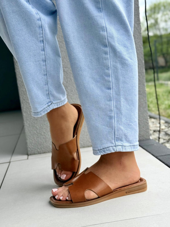 Klapki damskie ze skóry naturalnej