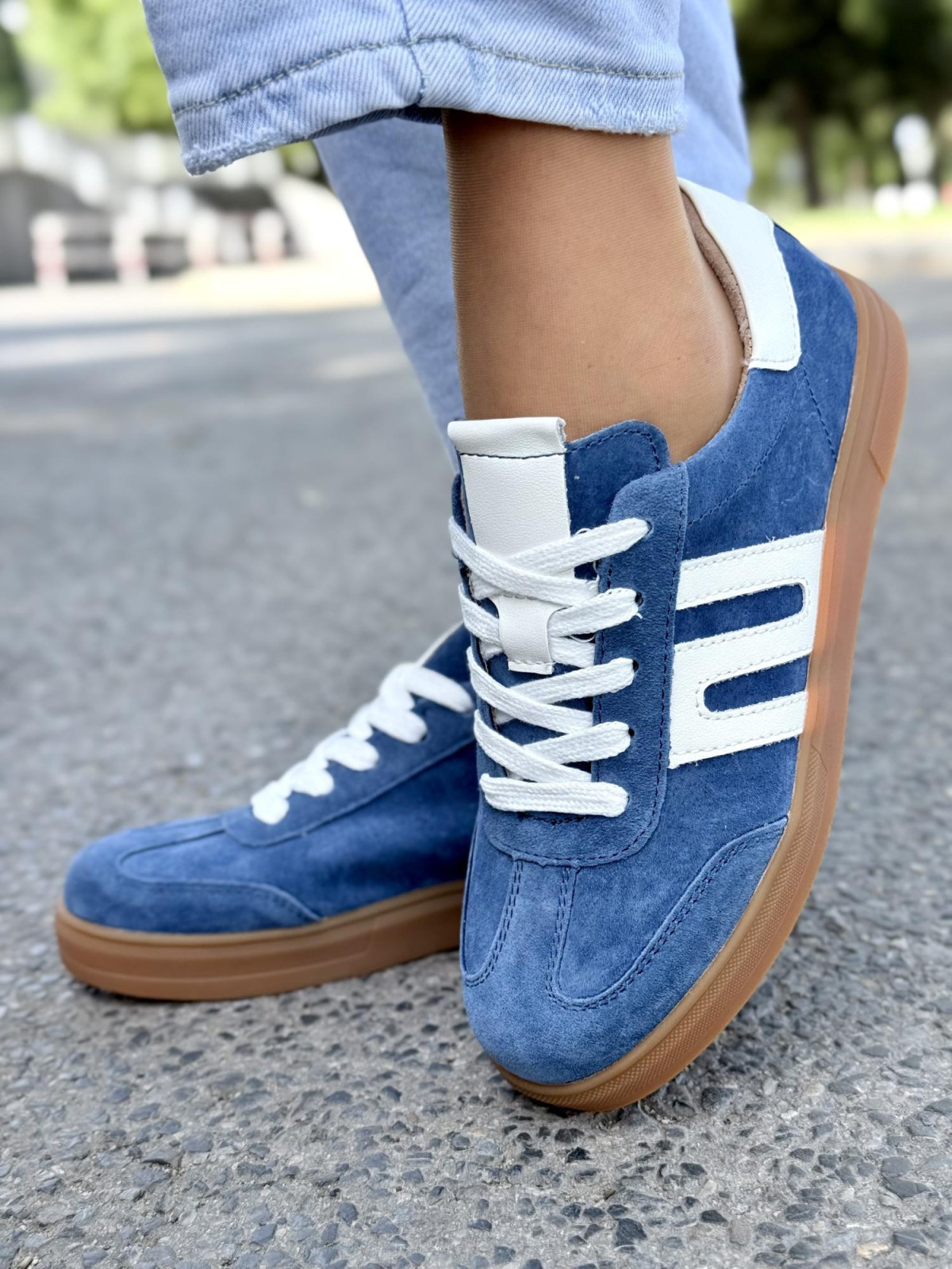 Sneakersy damskie ze skóry naturalnej