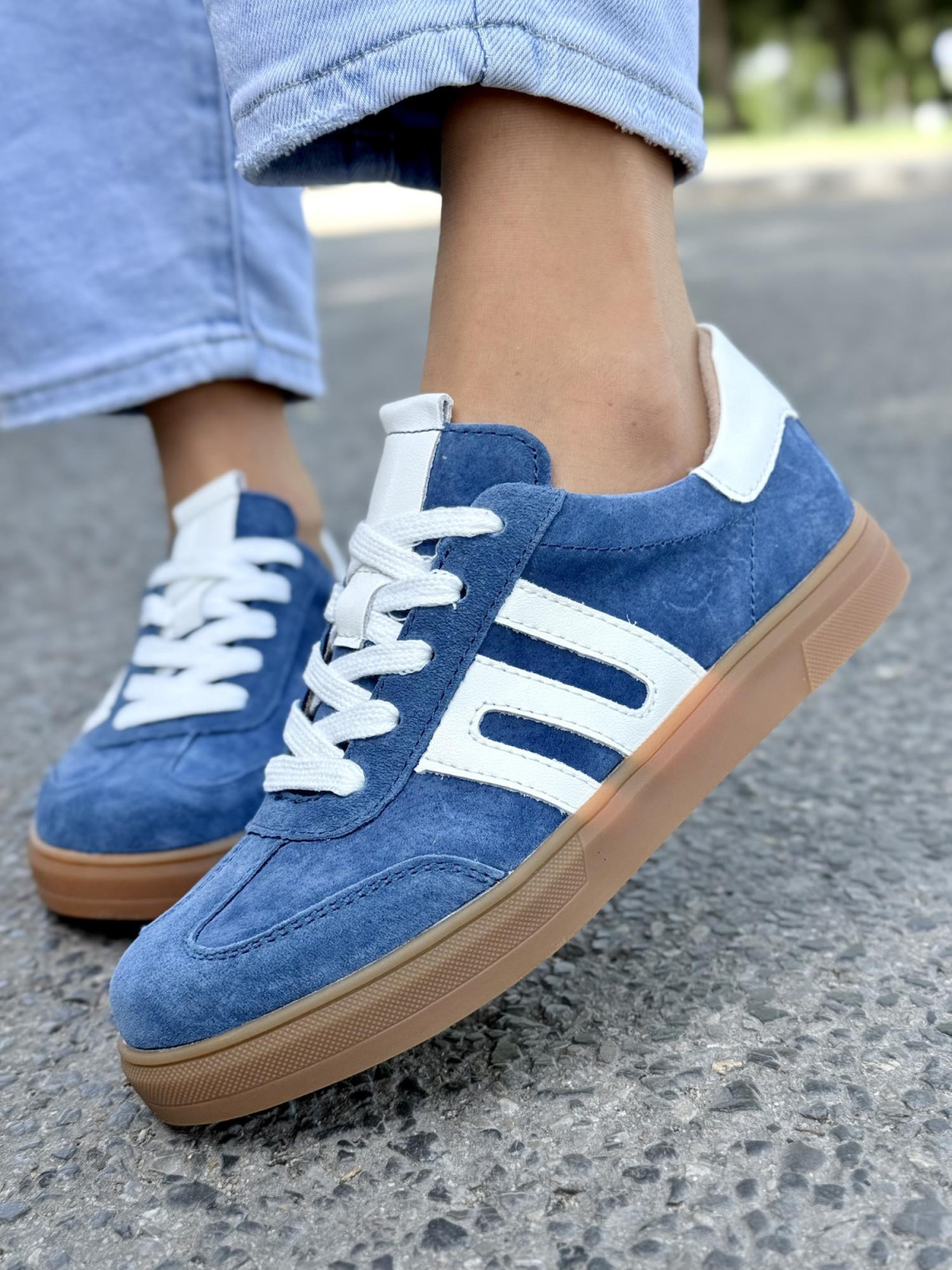 Sneakersy damskie ze skóry naturalnej