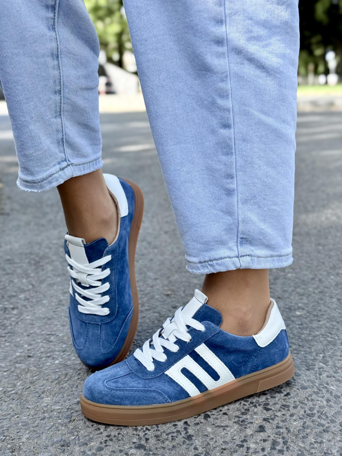 Sneakersy damskie ze skóry naturalnej