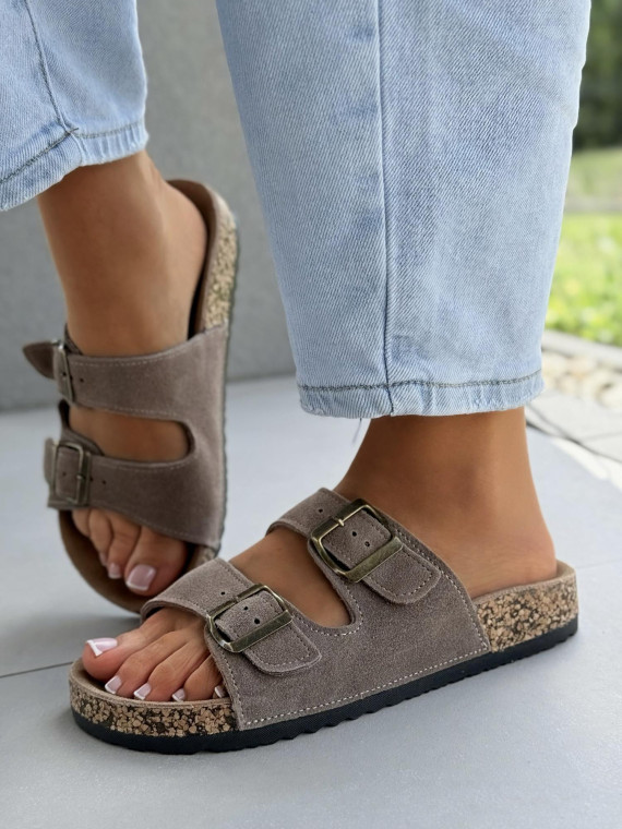 Klapki damskie ze skóry naturalnej