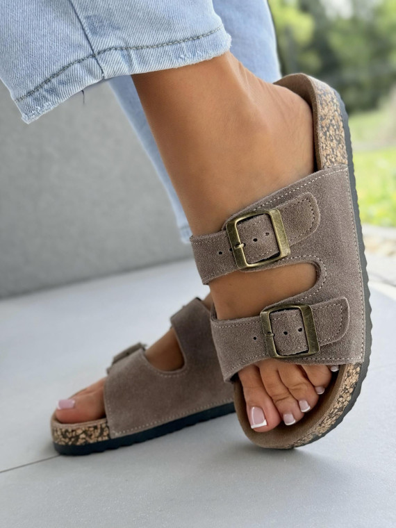 Klapki damskie ze skóry naturalnej