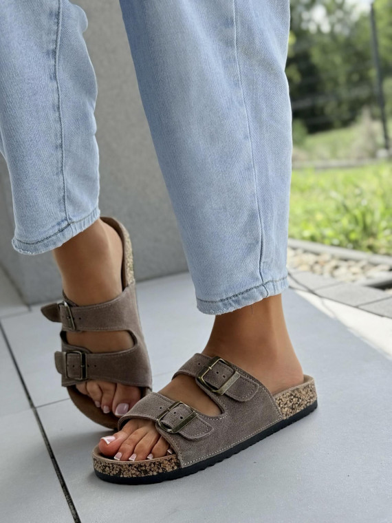 Klapki damskie ze skóry naturalnej