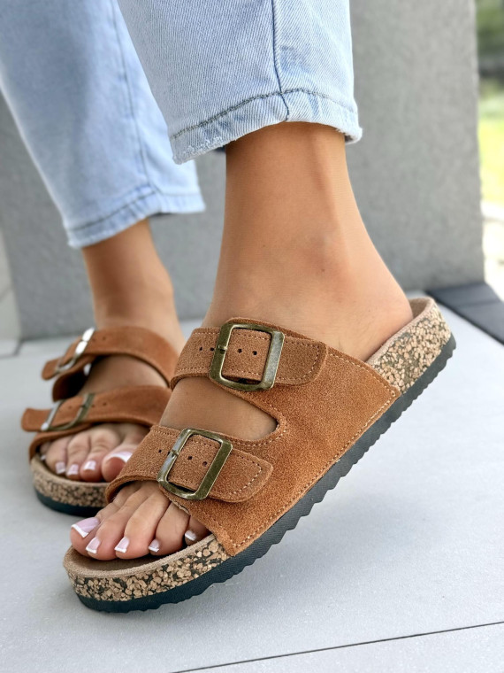 Klapki damskie ze skóry naturalnej