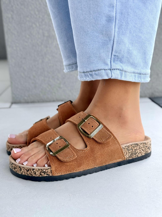 Klapki damskie ze skóry naturalnej