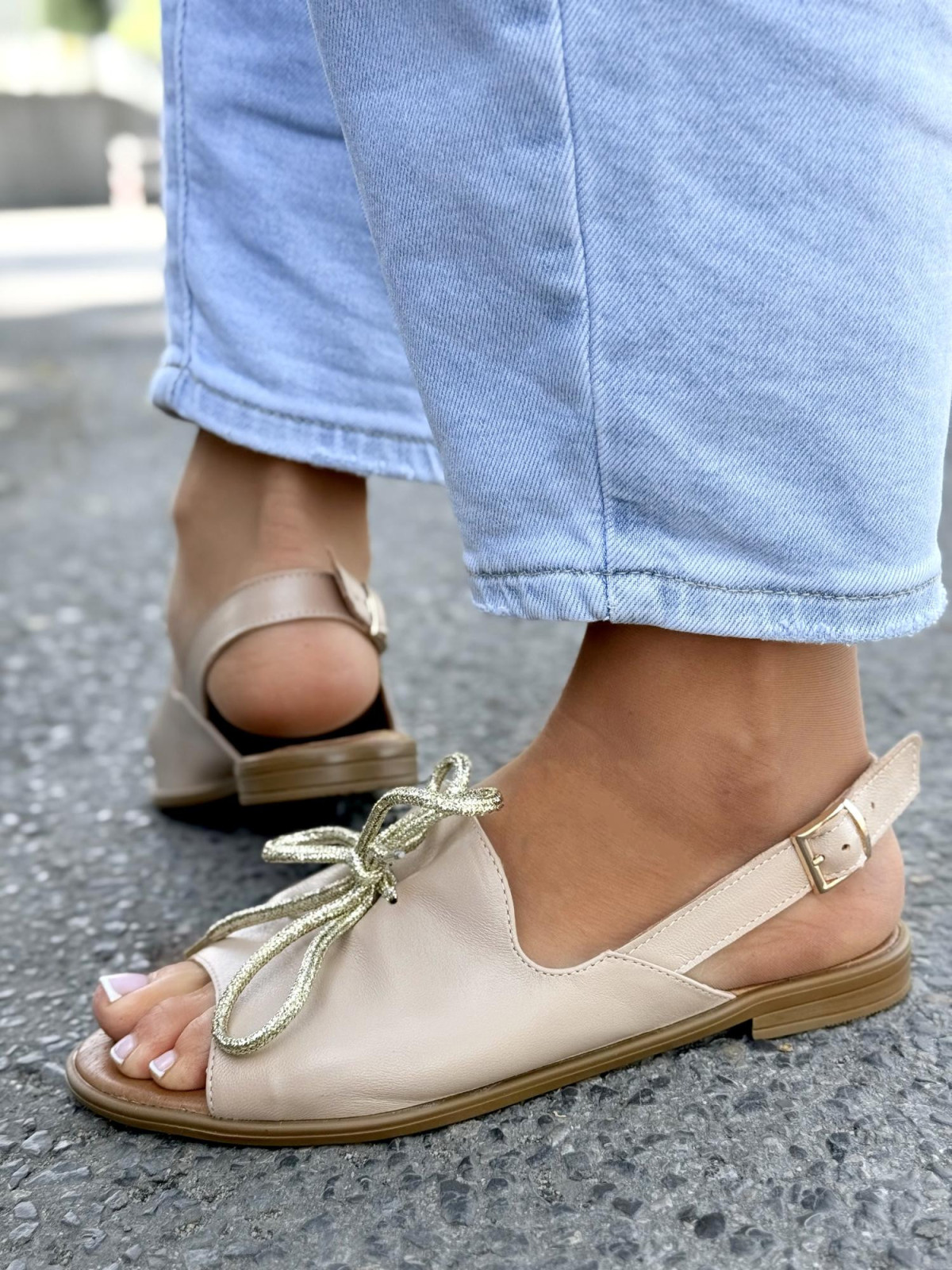 Sandałki damskie OLEKSY ze skóry naturalnej Polskiej produkcji