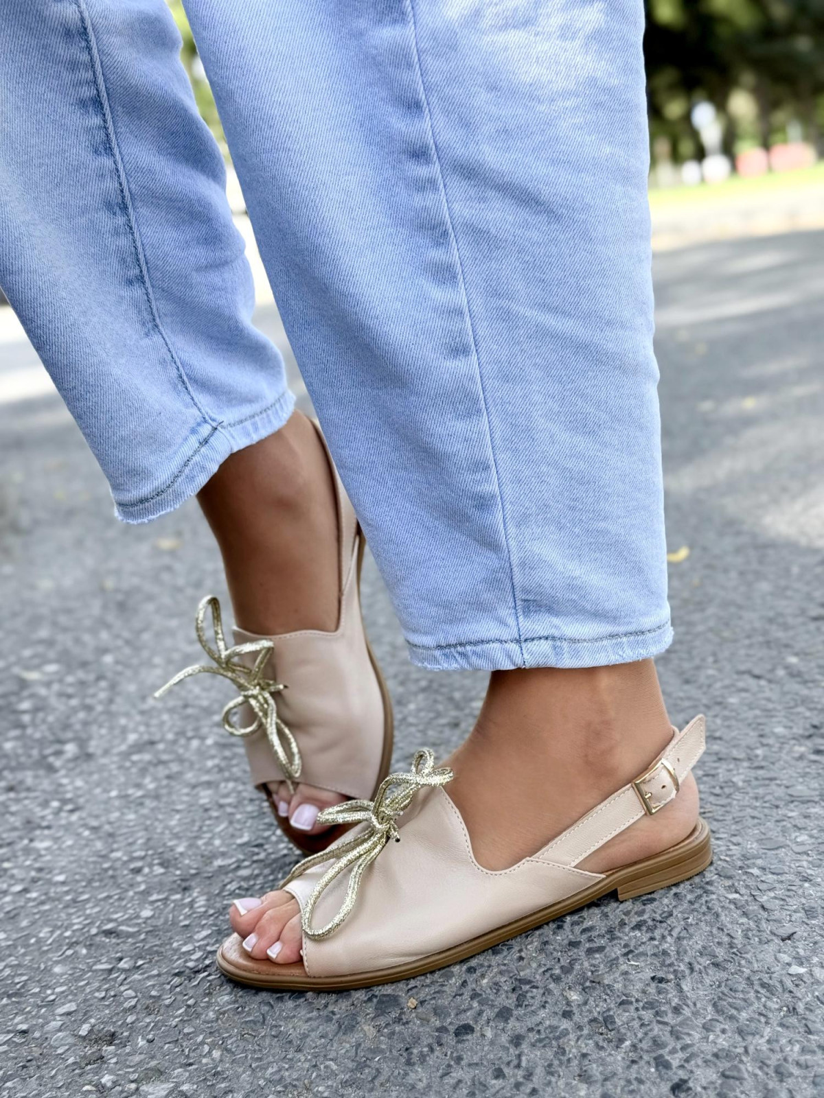 Sandałki damskie OLEKSY ze skóry naturalnej Polskiej produkcji