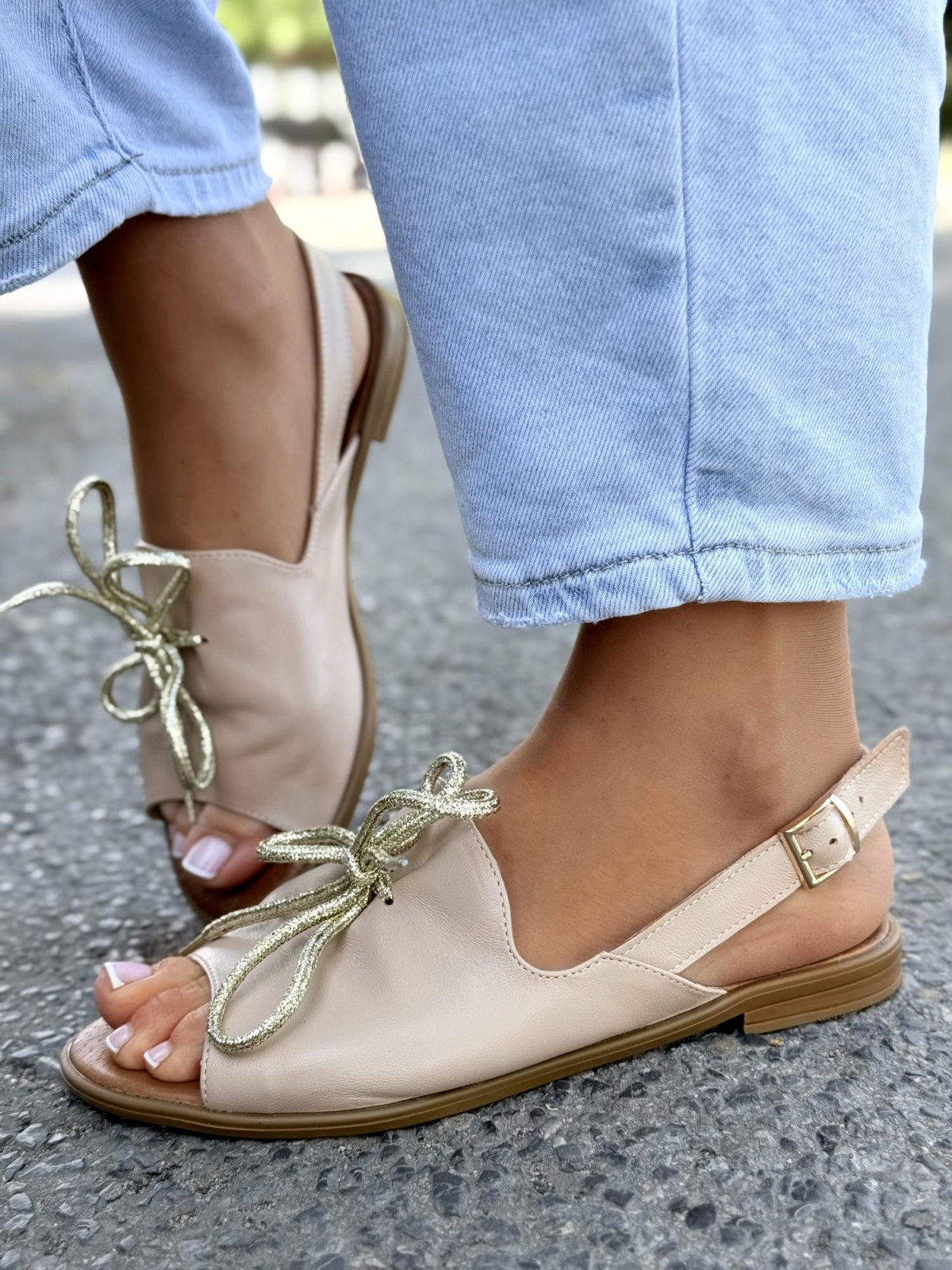 Sandałki damskie OLEKSY ze skóry naturalnej Polskiej produkcji